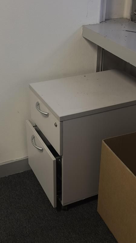 Caisson à roulettes - Métal  - Gris Clair