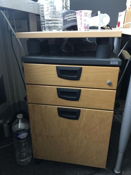 Caisson à roulettes - Bois - Blois et gris foncé