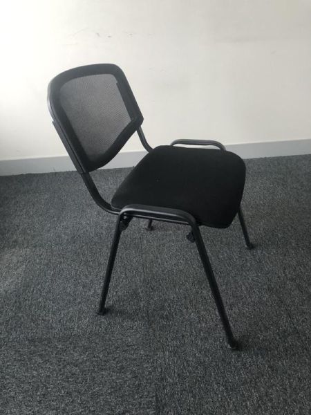 Chaise visiteur - Tissu et métal  - Noir