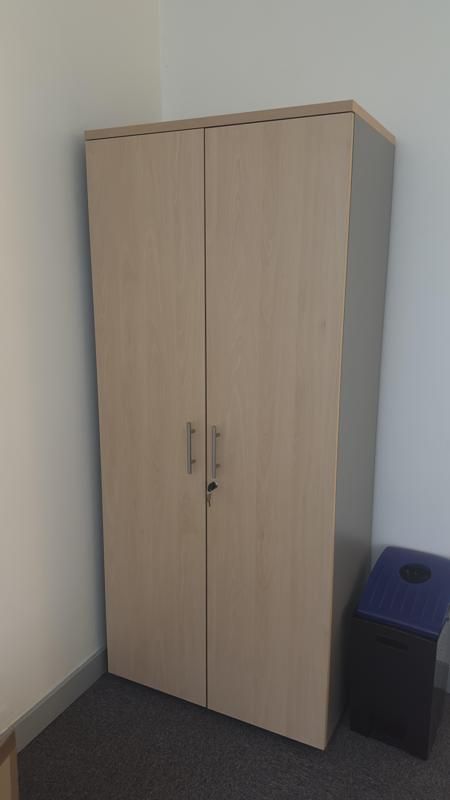 Armoire Haute 80 - Bois - Bois Clair Et Gris