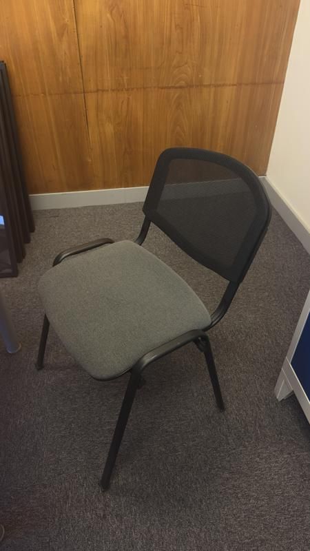 Chaise visiteur - Tissu et métal  - Noir Et Gris