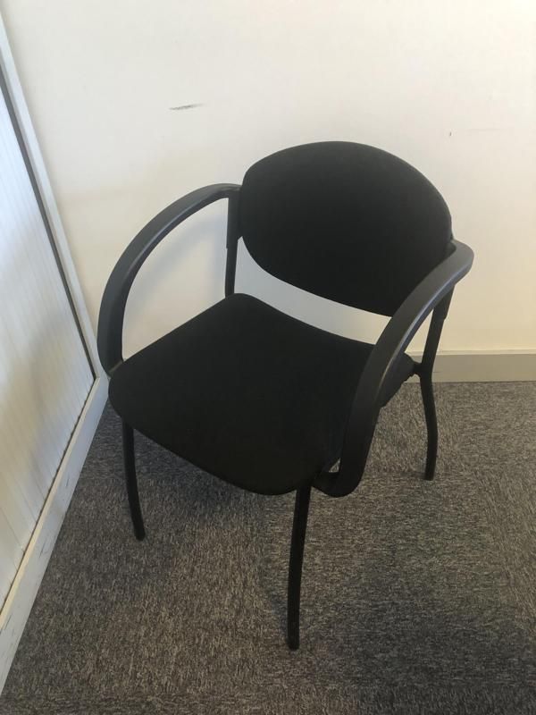 Chaise visiteur - Tissu - Noir