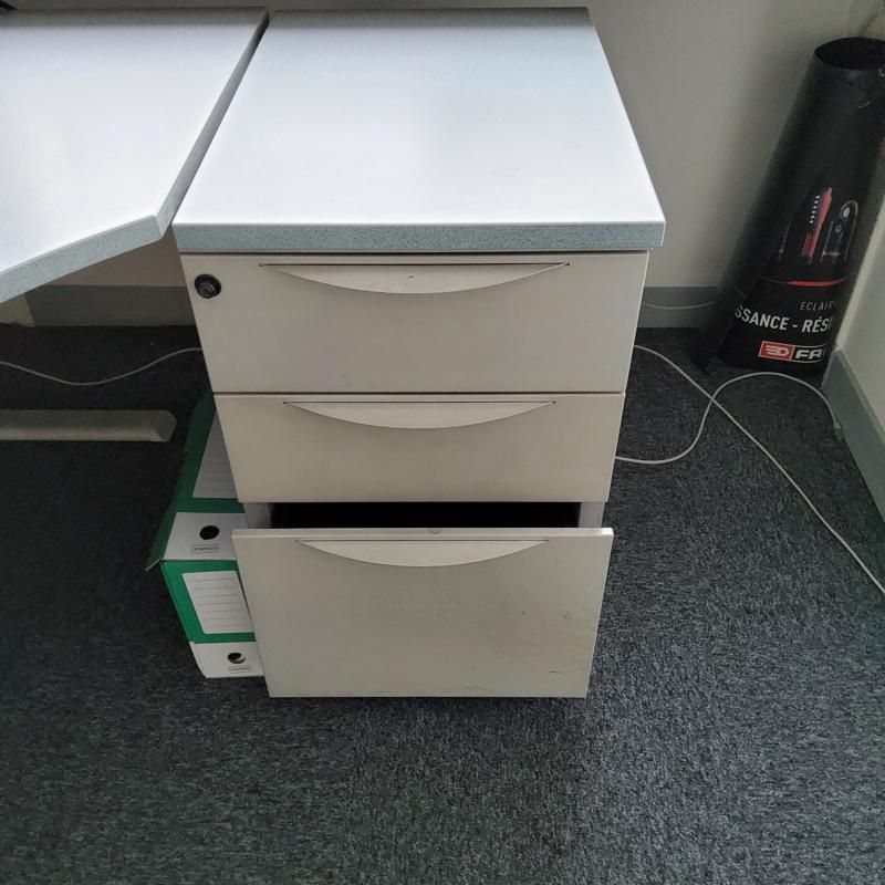 Caisson sans roulettes - Bois  - Blois Clair Et metal gris clair