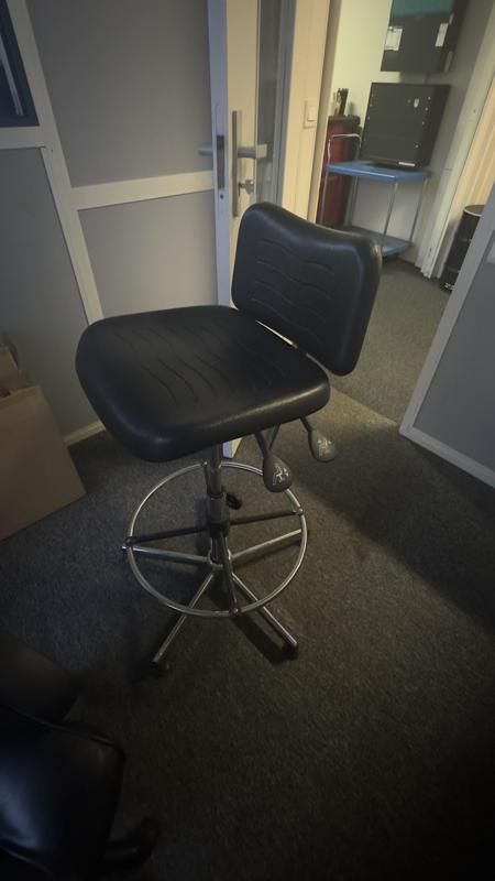 Fauteuil de bureau - Cuir Et Métal - Métal Et Noir