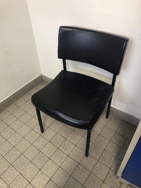 Chaise en cuir - Cuir Et Métal - Noir