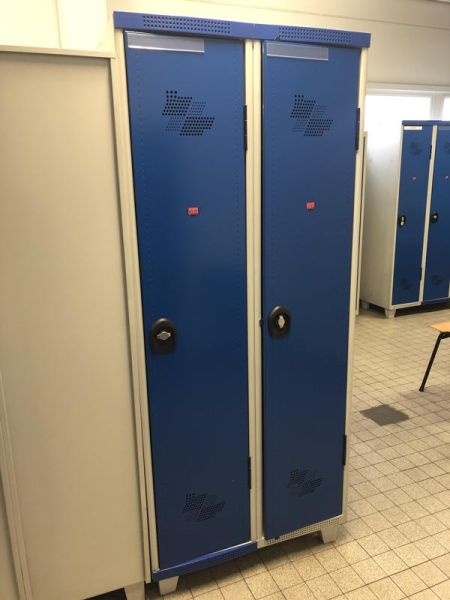Casier Vestiaire - Metal - Bleu Et Gris