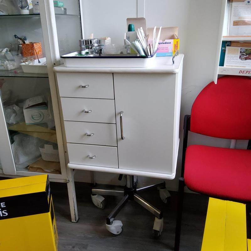 Meuble medicale - Bois Et Metal - Blanc