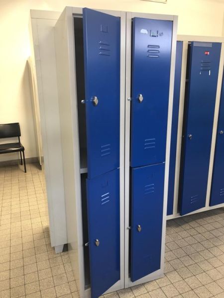 Casier Vestiaire - Metal - Bleu Et Gris