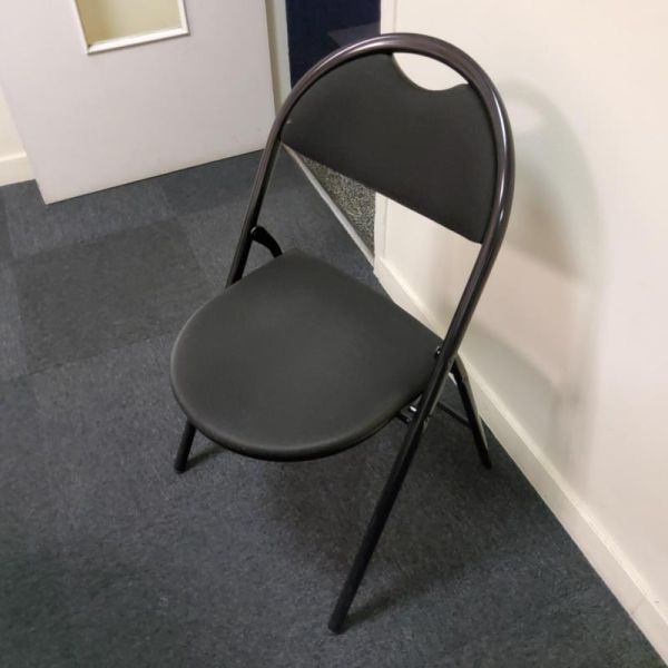 Chaise visiteur - Tissu et métal  - Noir