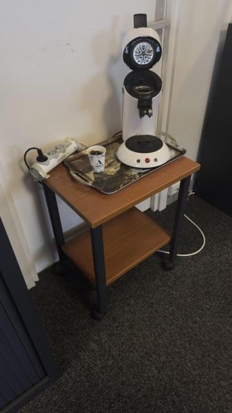 Desserte - Plastique et bois - Bois et gris