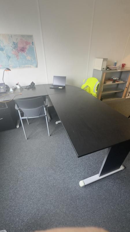 Bureau D’Angle  - Bois Et Métal - Noir