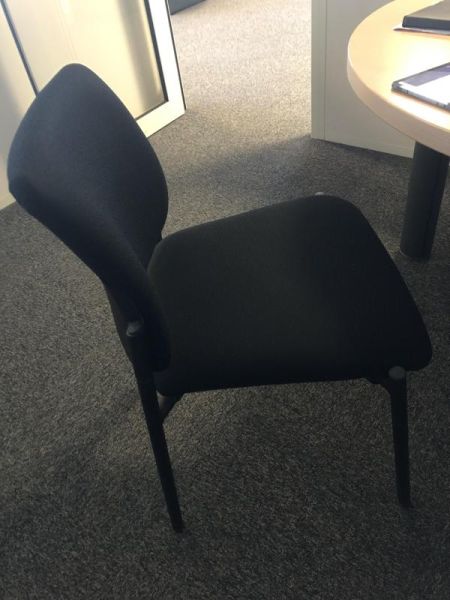 Chaise visiteur - Tissu Et Métal - Noir