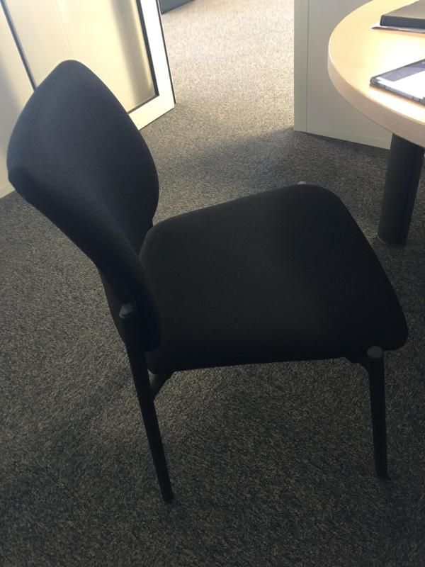 Chaise visiteur - Tissu Et Métal - Noir