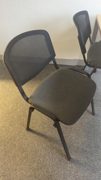 Chaise visiteur - Tissu et métal  - Noir Et Gris