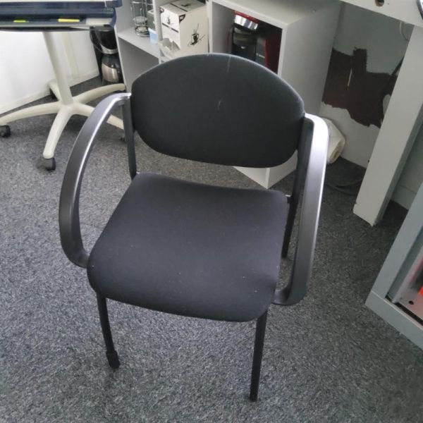 Chaise visiteur - Tissu - Noir