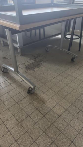 Table à roulettes - Bois - Bois Clair Et Gris