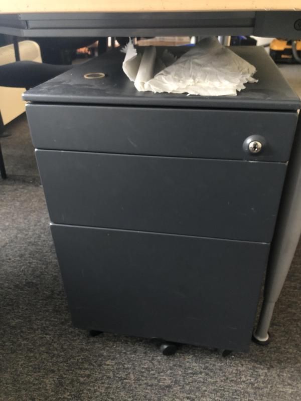 Caisson à roulettes - Métal - Gris foncé