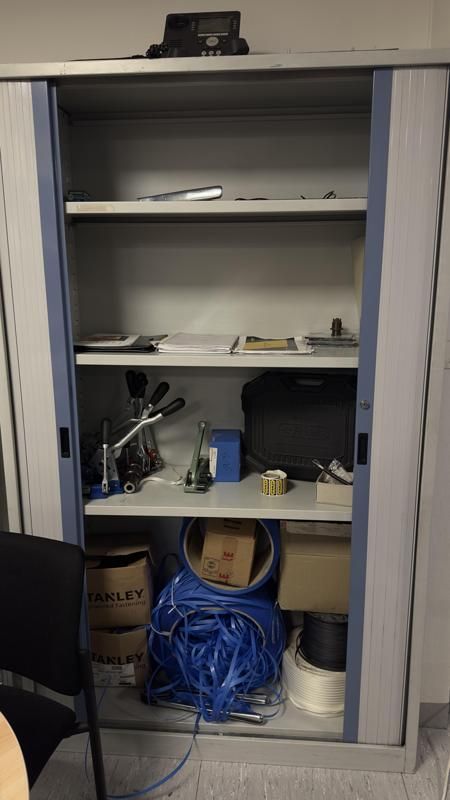 Armoire haute 120 - Métal - Bleu Et Gris