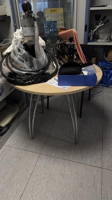 Table de réunion  - Bois Et Métallique - Plateau Bois Clair Et Pied Gris