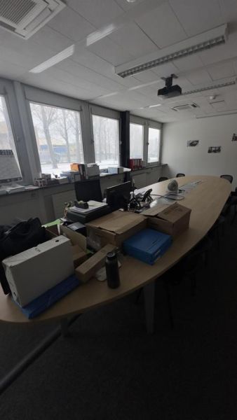 Table de réunion - Bois Et Métal - Bois Clair Et Gris