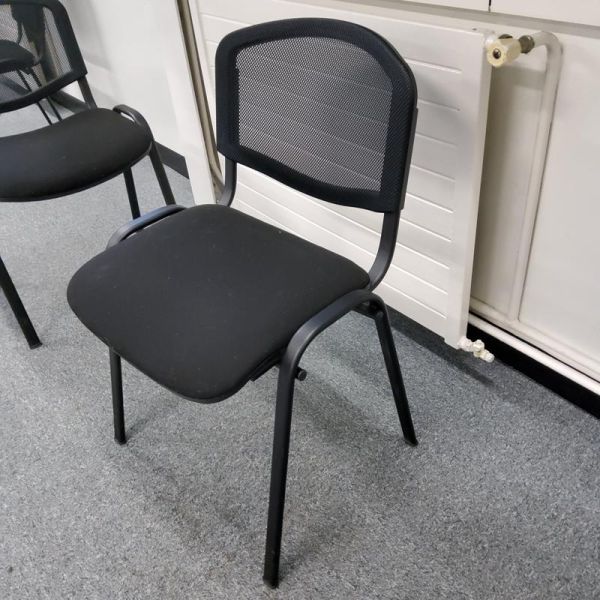 Chaise visiteur - Tissu Et Métal - Noir