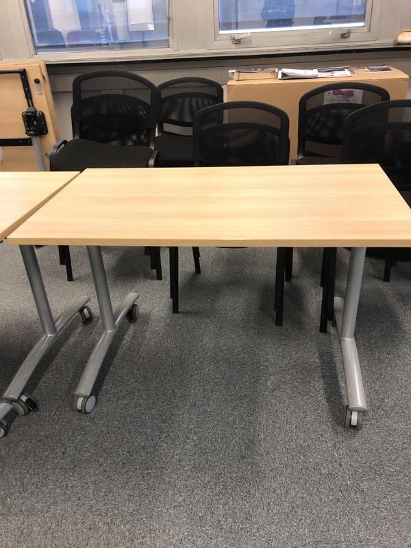 Table de réunion - Bois Et Métal - Bois Clair Et Gris