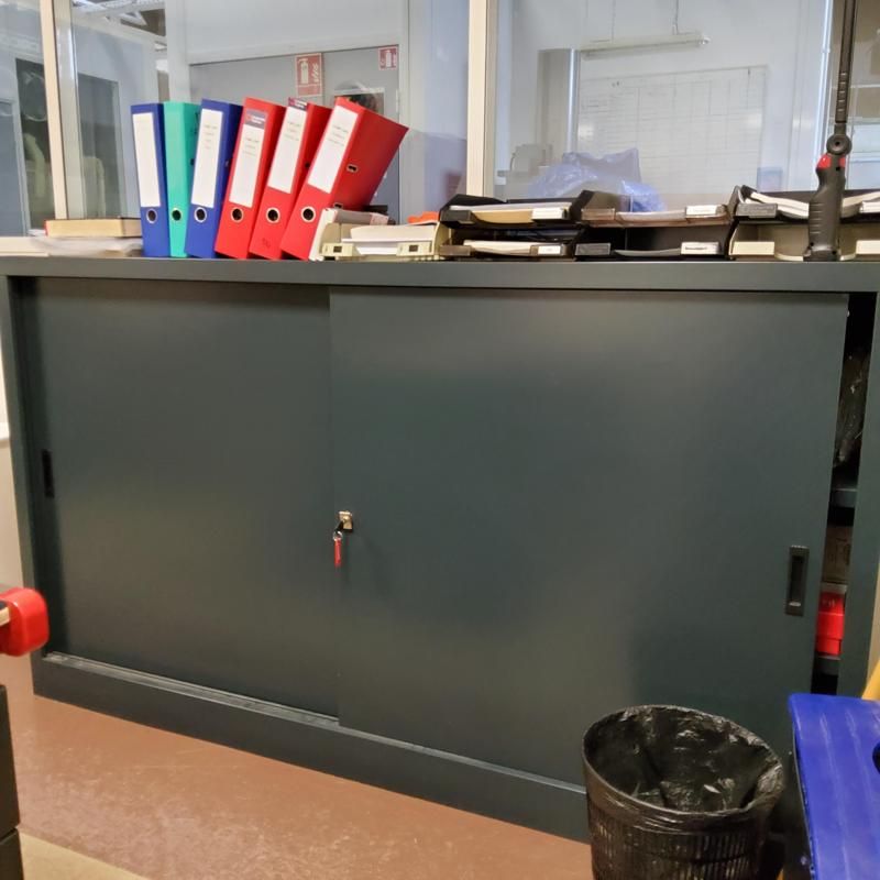 Armoire basse 180 - Métal - Gris foncé