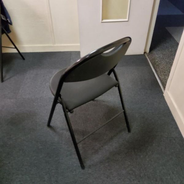 Chaise visiteur - Tissu et métal  - Noir