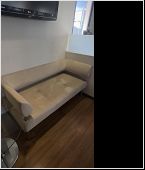 Canapé 3 places - Cuir Et Métal - Beige